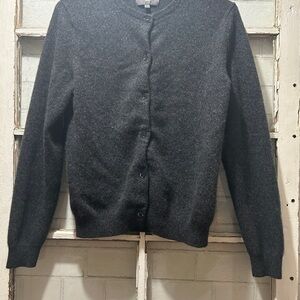Eric Bompard Paris Luxury Charcoal Grey Cashmere Cardigan - Size L